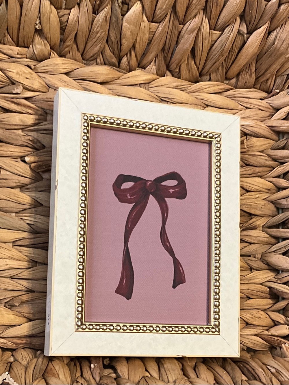 Framed Pink Ribbon Wall Art - Elegant Accent gallery wall